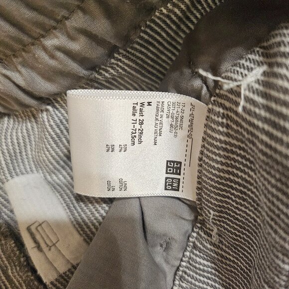 Blue and white Striped cotton Uniqlo pants US 6 - Picture 4 of 4